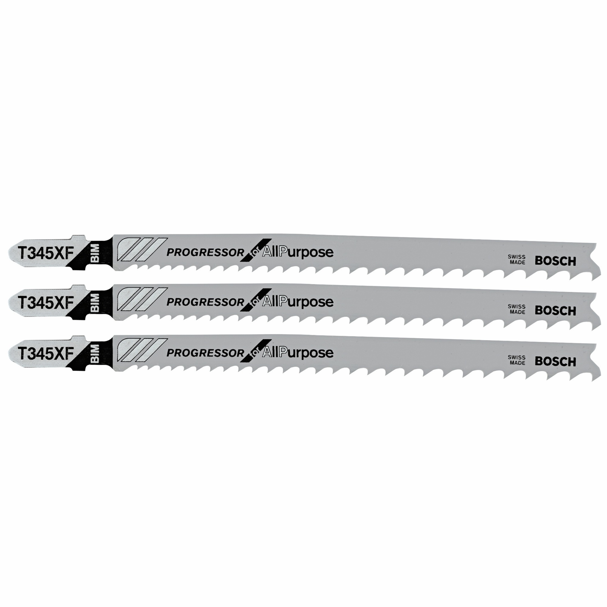 Bosch Progressor T-Shank Jig Saw Blades — 5 1/4in., 5-10 TPI, Wood with Nails, 3 Pcs, Model# T345XF3